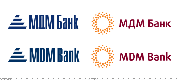 MDM Bank Logo, Before and After