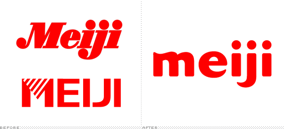 Meiji Logo, Before and After