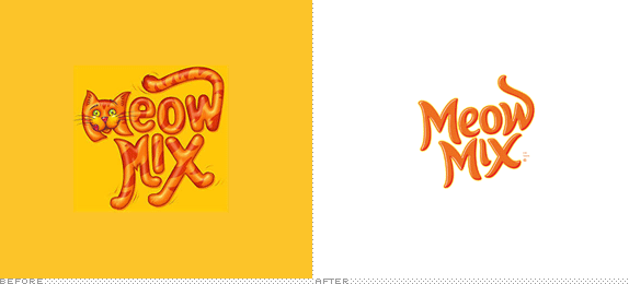 Meow Mix Logo, Before and After