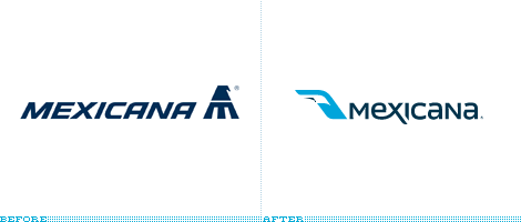 Mexicana Logo, Before and After