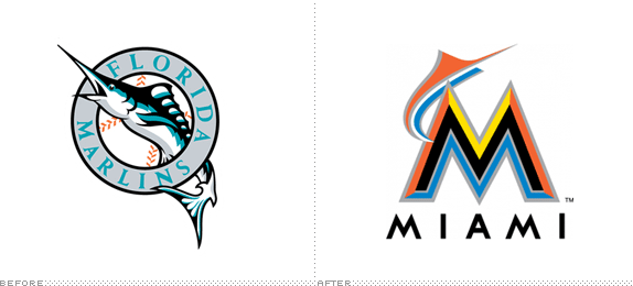 Miami Marlins Logo, Before and After