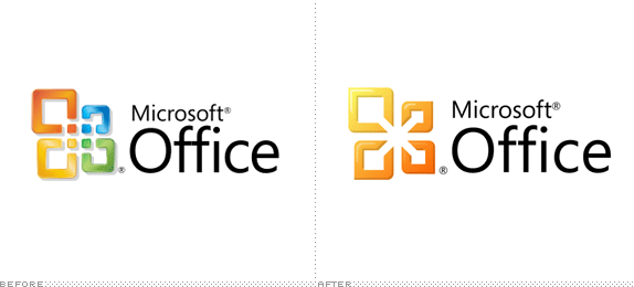 Microsoft Office Logo, Before and After