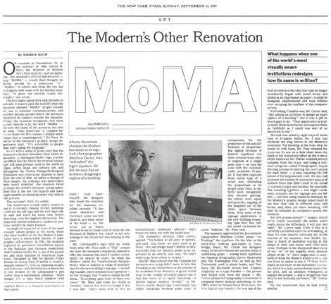 New York Times Article on MoMA