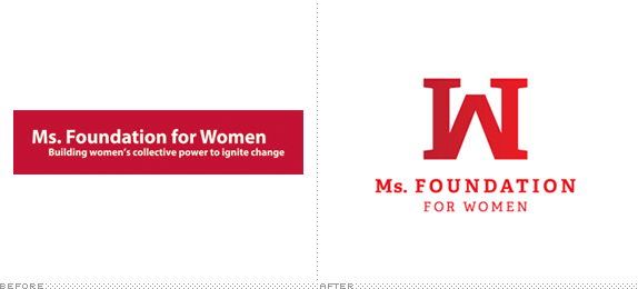 Ms. Foundation for Women Logo, Before and After