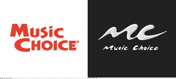 Music Choice Logo, Before and After