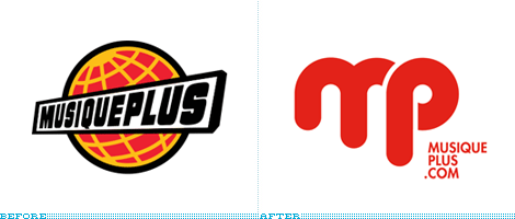 MusiquePlus Logo, Before and After
