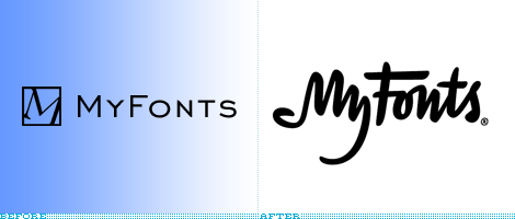 MyFonts Logo, Before and After
