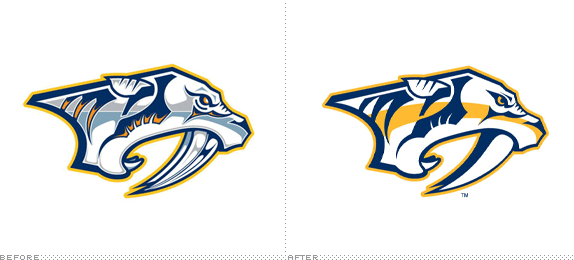Nashville Predators Logo, Before and After