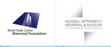 National September 11 Memorial & Museum at the World Trade Center Logo, Before and After