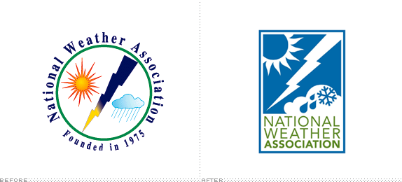 National Weather Association Logo, Before and After