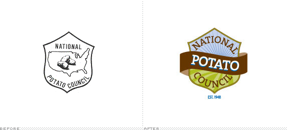 National Potato Council Logo, Before and After