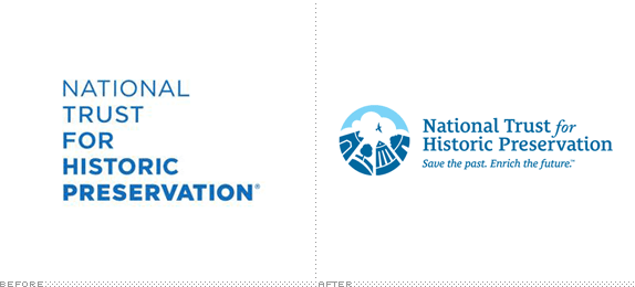 National Trust for Historic Preservation Logo, Before and After