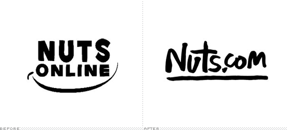 Nuts.com Logo, Before and After