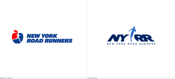 New York Road Runners Logo, Before and After