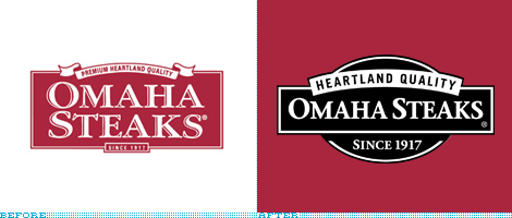 Omaha Steaks Logo, Before and After