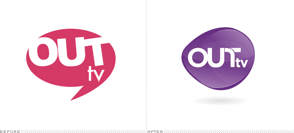 Out TV Logo, Before and After