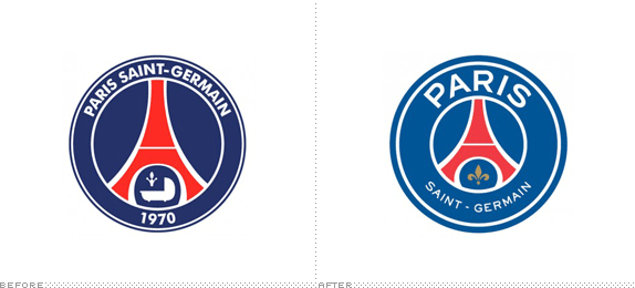 Paris Saint-Germain Football Club Logo, Before and After
