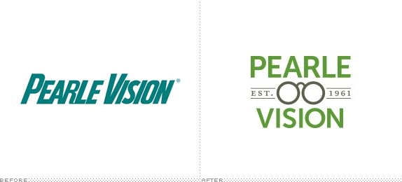 Pearle Vision Logo, Before and After