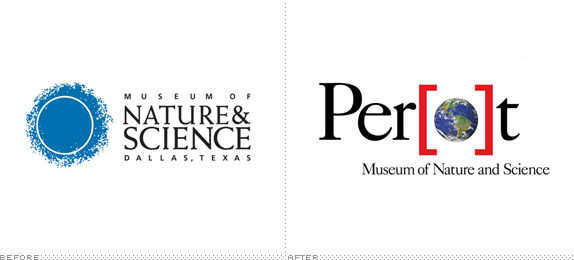 Perot Museum of Nature and Science Logo, Before and After