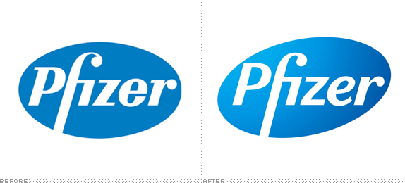 Pfizer Logo, Before and After