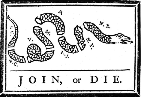 Benjamin Franklin's Join, or Die Cartoon