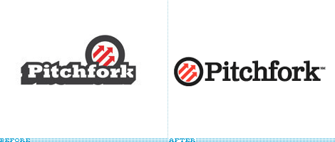Pitchfork Logo, Before and After