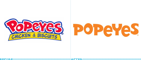 Popeyes Logo, Before and After