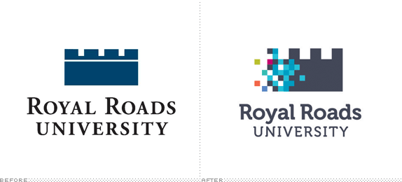 Royal Roads University Logo, Before and After