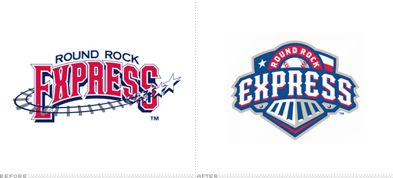 Round Rock Express Logo, Before and After
