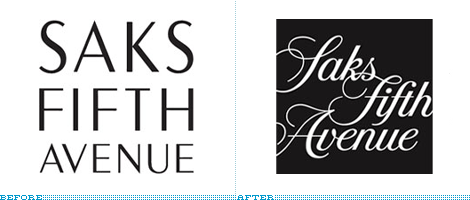 Saks Fifth Avenue Logo, Before and After