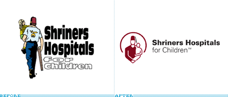 Shriners Hospitals for Children Logo, Before and After