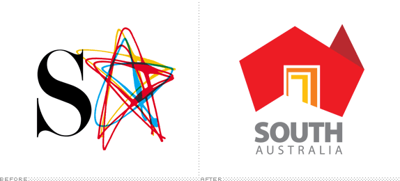 South Australia Logo, Before and After