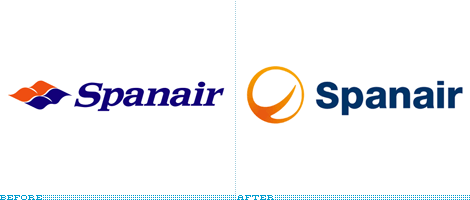 Spanair Logo, Before and After