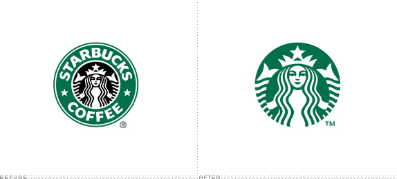 Starbucks Logo, Before and After