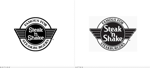 Steak N Shake Logo, Before and After