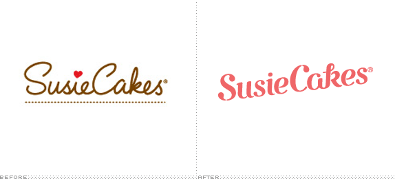 SusieCakes Logo, Before and After