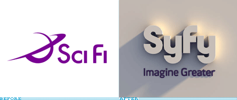 Syfy Logo, Before and After