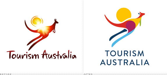 Tourism Australia Logo, Before and After