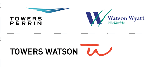 Towers Watson Logo, Before and After