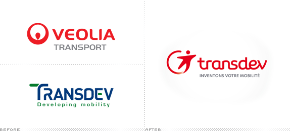 Transdev Logo, Before and After