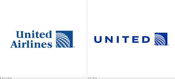 United Airlines Logo, Before and After