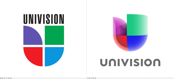 Univision Logo, Before and After