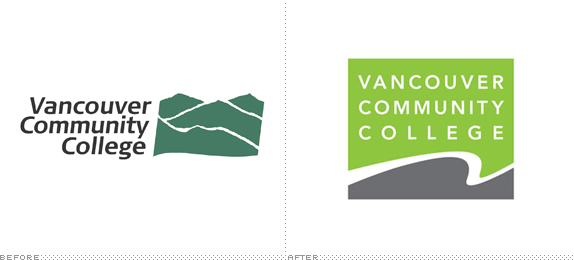 Vancouver Community College Logo, Before and After