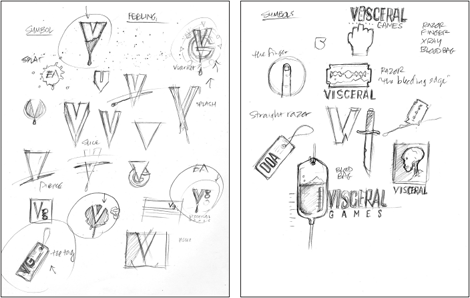 Visceral Games Logo, Sketches
