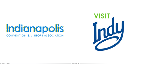 Visit Indy Logo, Before and After