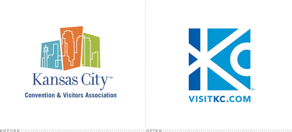 Kansas City Convention & Visitors Association Logo, Before and After