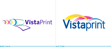 Vistaprint Logo, Before and After