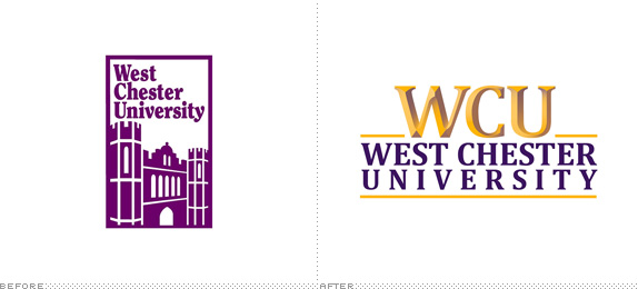 West Chester University Logo, Before and After