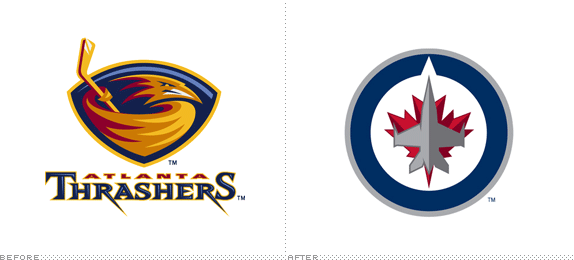 Winnipeg Jets Logo, Before and After
