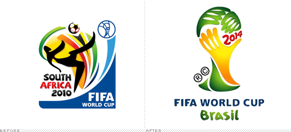 Brazil Mishandles 2014 World Cup Logo. World Cup Logo, Before and After